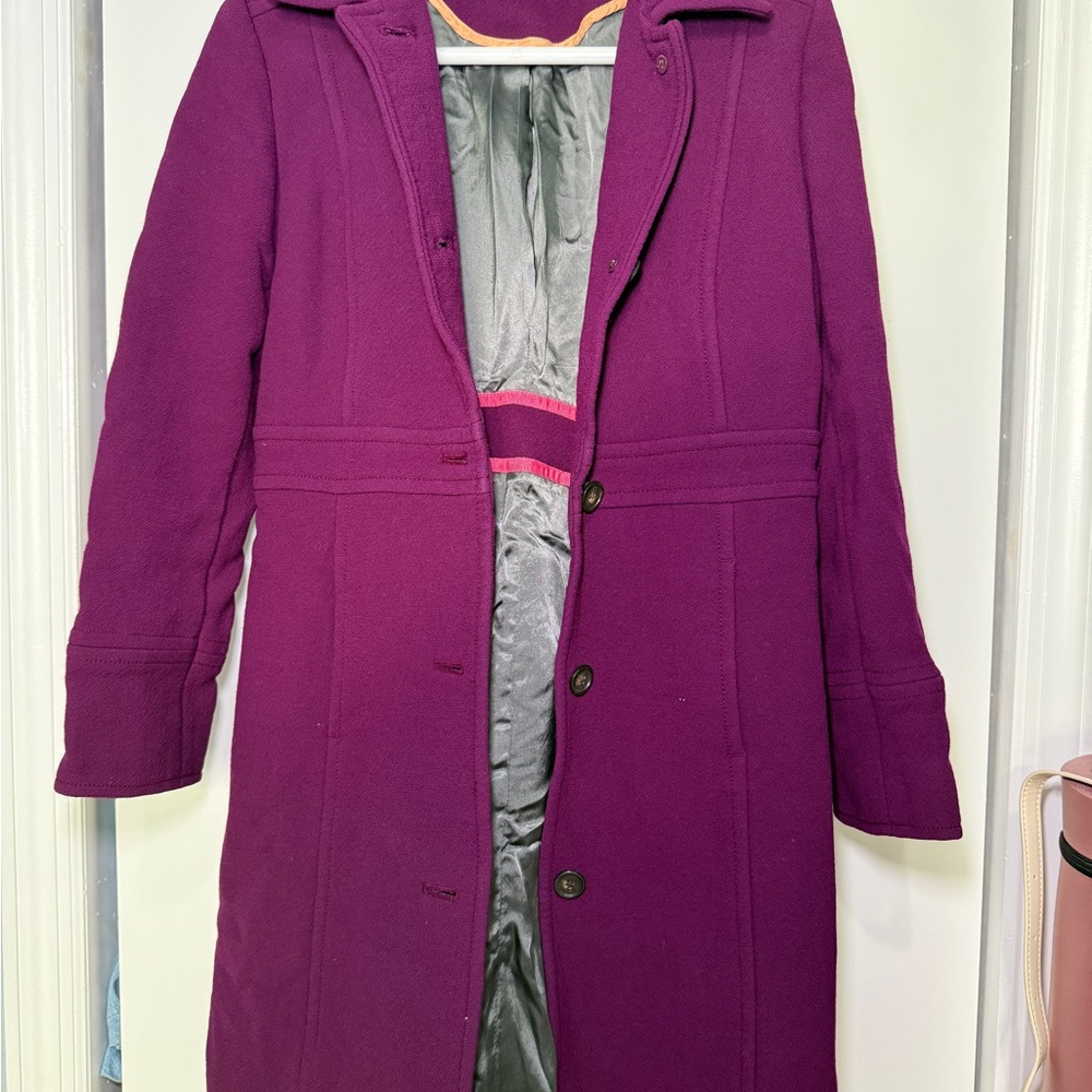 J. Crew Women's Deep Purple Trench Coat